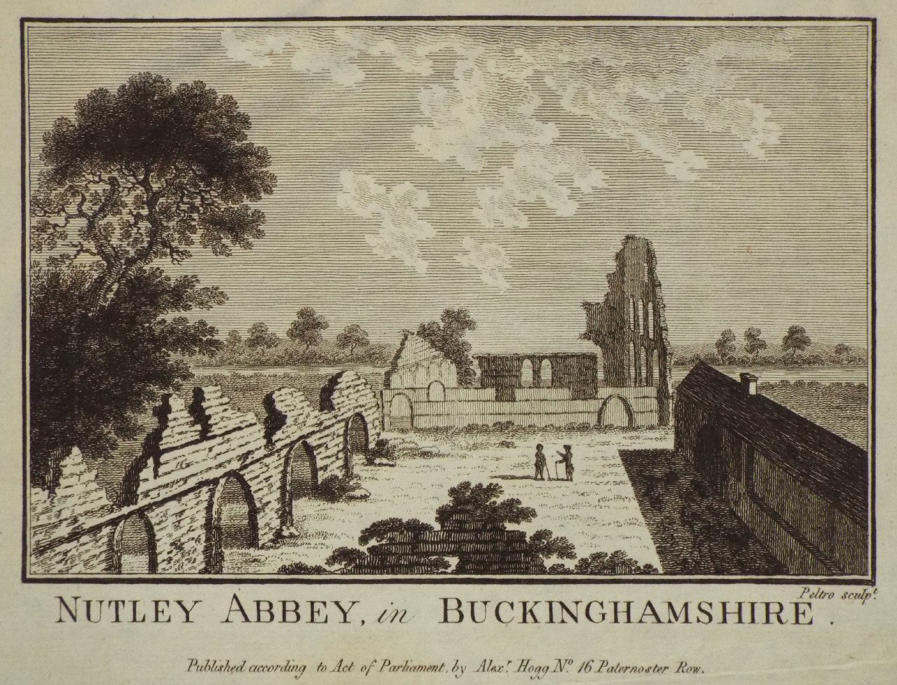Print - Nutley Abbey, in Buckinghamshire. - 